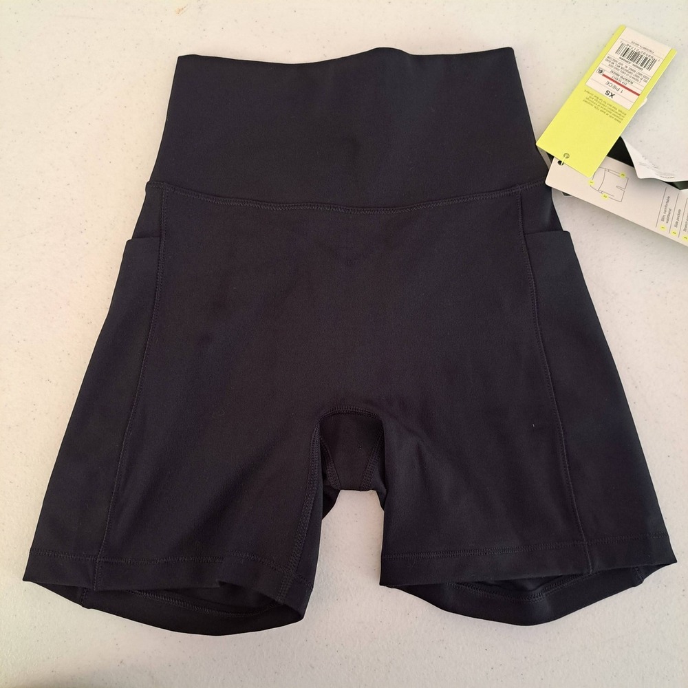 Womens Super‎ Flex Bike Shorts XS Black NEW Ultra High Rise 5" Ins 1059-160-B45